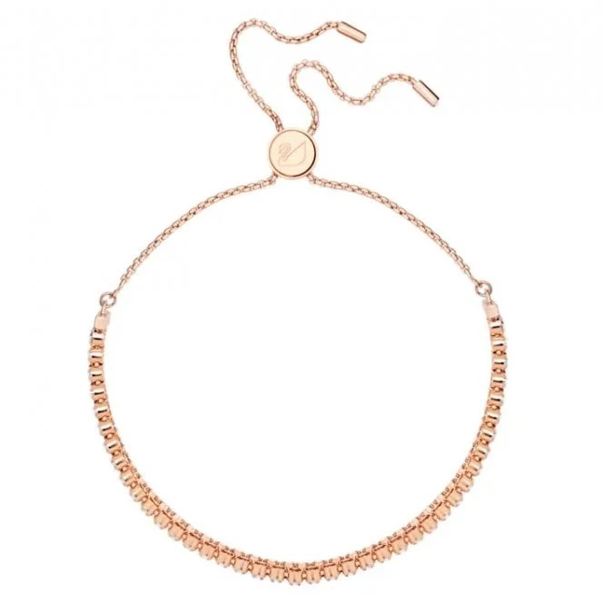 Matrix Tennis White Crystal Bracelet in Rose Gold