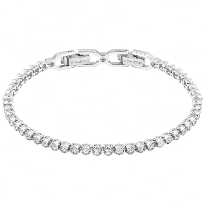 Imber Emily White Crystal Bracelet in Rhodium Silver