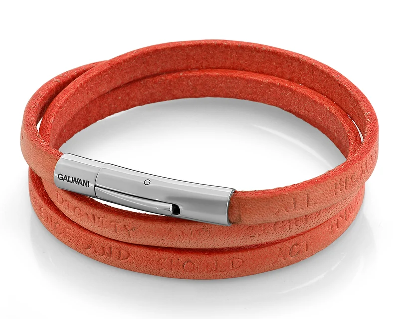 HUMANITY LEDERARMBAND, HUMAN RIGHTS, MENSCHENRECHTE, DESIGNER SCHMUCK VON GALWANI