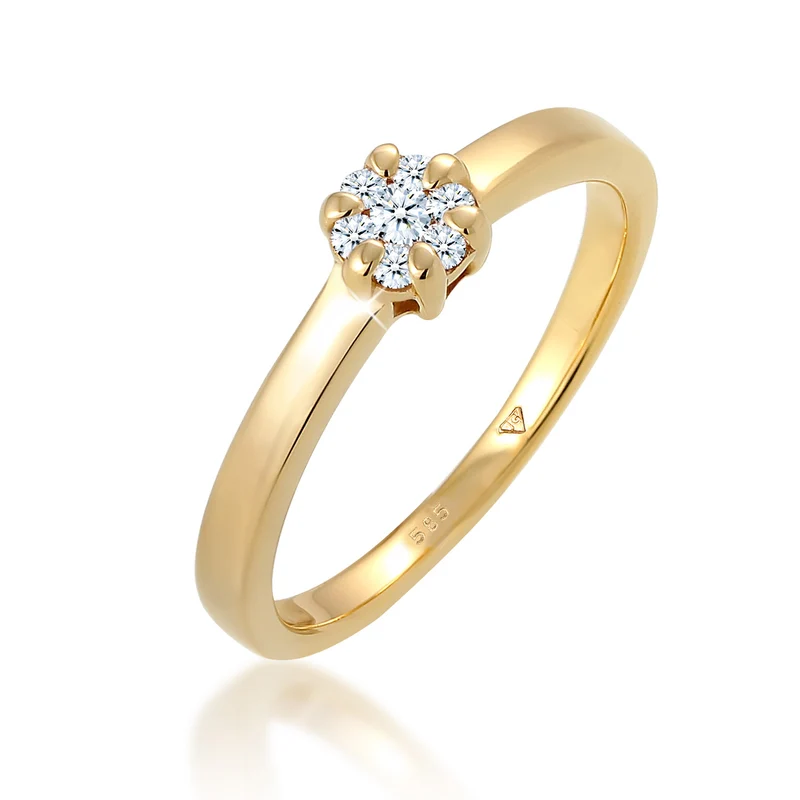 Solitär-Ring | Diamant ( Weiß, 0,12 ct )