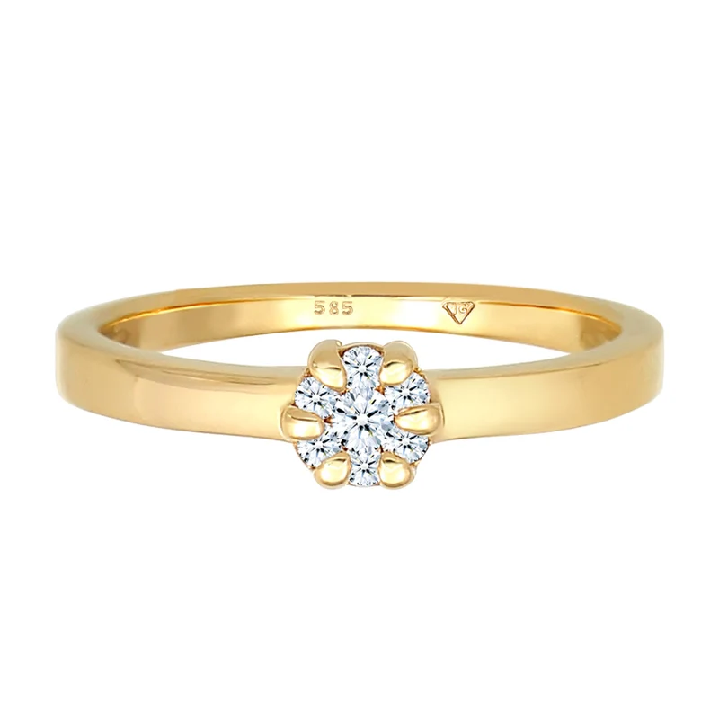 Solitär-Ring | Diamant ( Weiß, 0,12 ct )