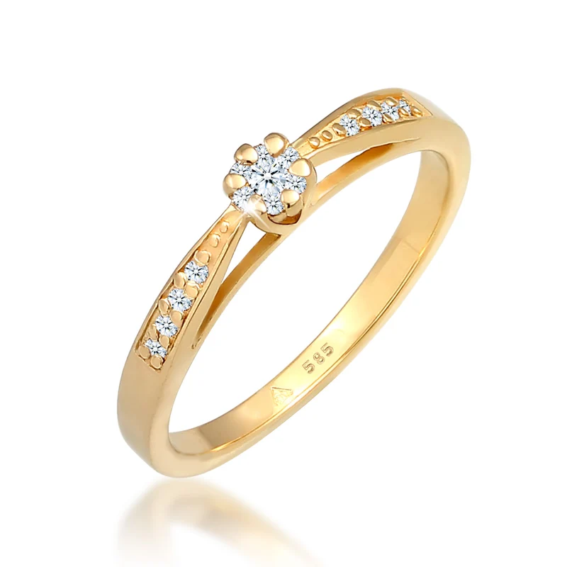 Verlobungsring | Diamant ( Weiß, 0,085 ct )