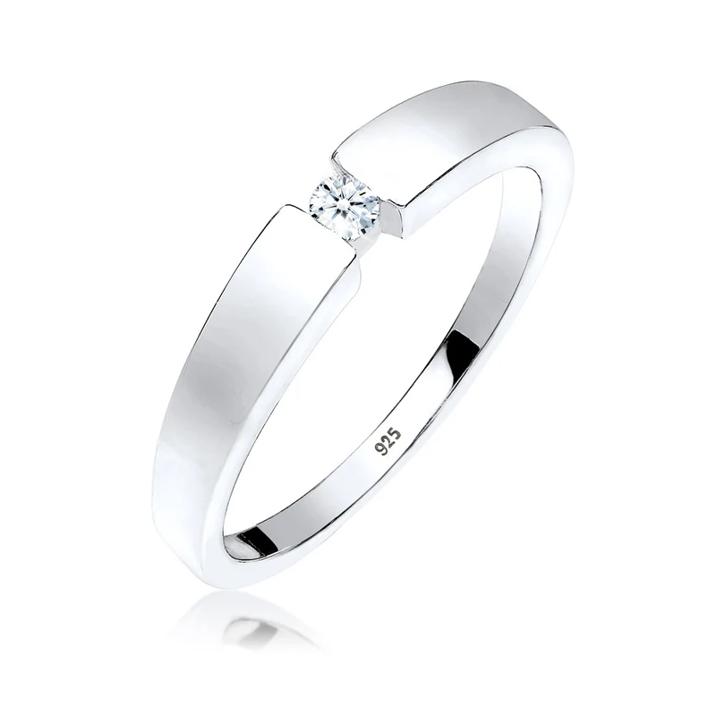 Solitär-Ring | Diamant (Weiß, 0.06 ct.)
