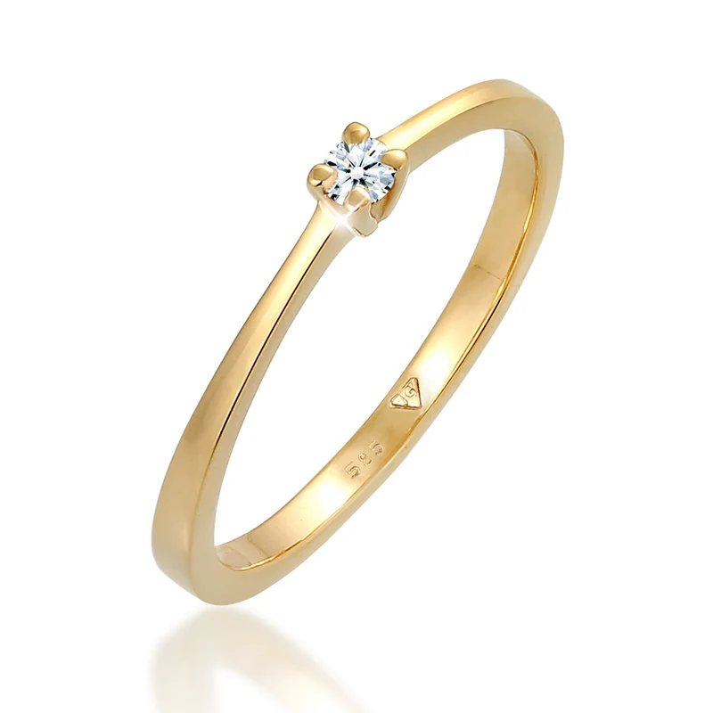 Solitär-Ring | Diamant ( Weiß, 0,11 ct )
