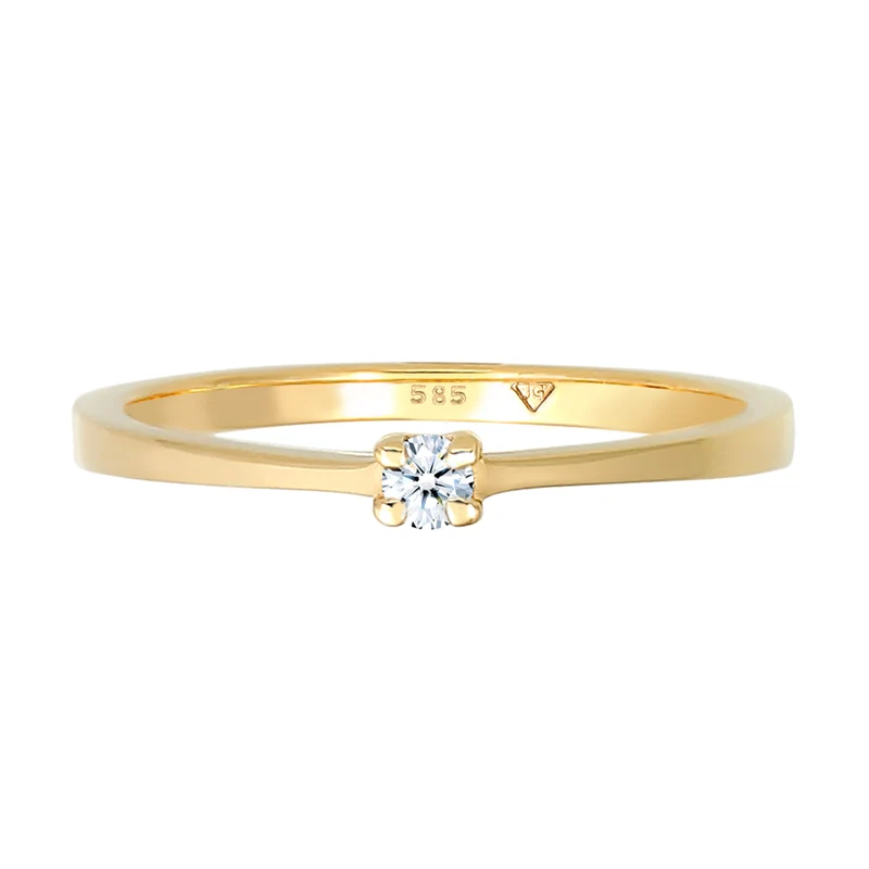Solitär-Ring | Diamant ( Weiß, 0,11 ct )