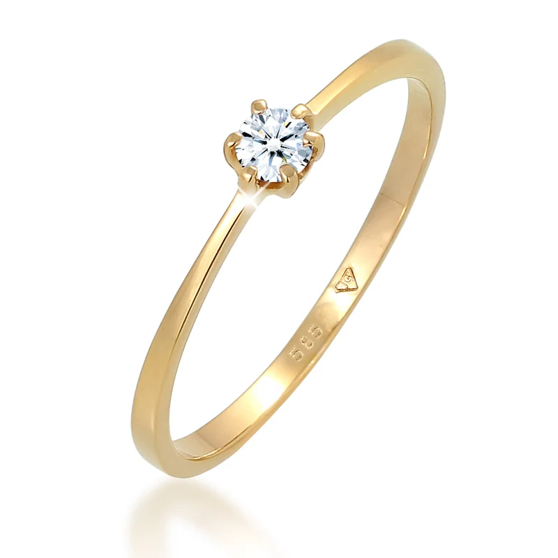 Solitär-Ring | Diamant ( Weiß, 0,11 ct )