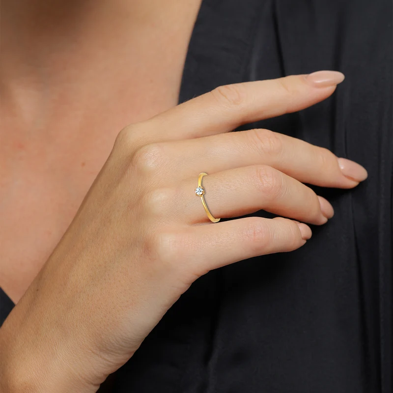 Solitär-Ring | Diamant ( Weiß, 0,11 ct )