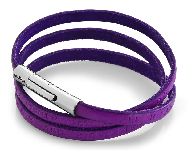 LEDERARMBAND GALWANI HUMANITY, HUMAN RIGHTS ARMBAND, SCHMUCK MIT BEDEUTUNG