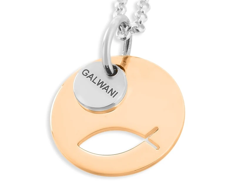GALWANI LUCKY COINS MIT TAUFFISCH, KETTE MIT ANHÄNGER, DESIGNER SCHMUCK