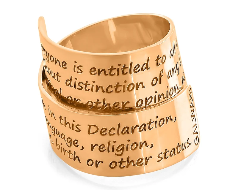 HUMANITY RING, MENSCHENRECHTE, HUMAN RIGHTS, DESIGNER SCHMUCK VON GALWANI