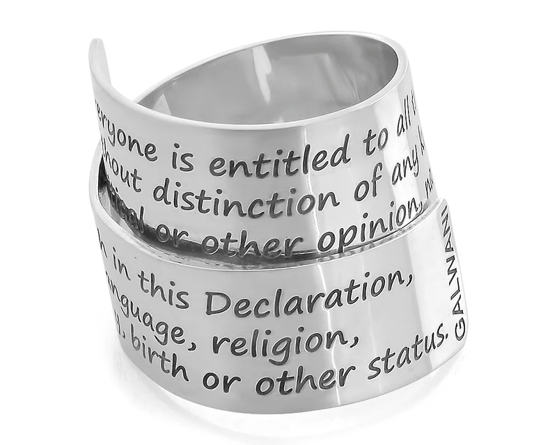 HUMANITY RING, HUMAN RIGHTS, 925 SILBER, MENSCHENRECHTE, EXKLUSIVER ONLINE SCHMUCK