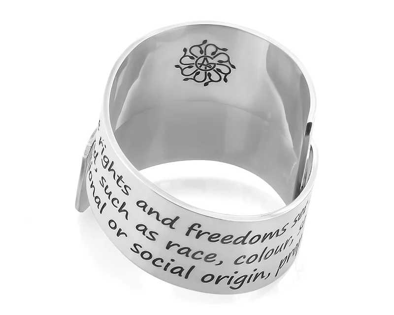 HUMANITY RING, HUMAN RIGHTS, 925 SILBER, MENSCHENRECHTE, EXKLUSIVER ONLINE SCHMUCK