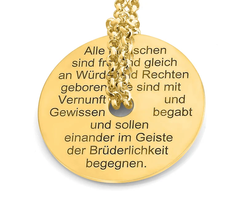 HUMAN RIGHTS JEWELLERYGOLD HALSKETTE MENSCHENRECHTE DESIGNER SCHMUCK ONLINE