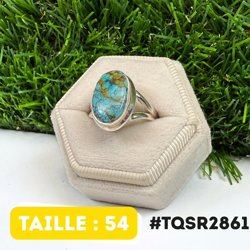 Tibetischer Türkis-Silberring #TQSR 2861