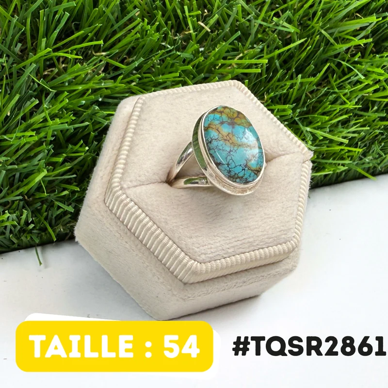 Tibetischer Türkis-Silberring #TQSR 2861