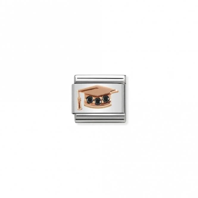 Classic Rose Gold CZ Graduation Hat Graduation Charms