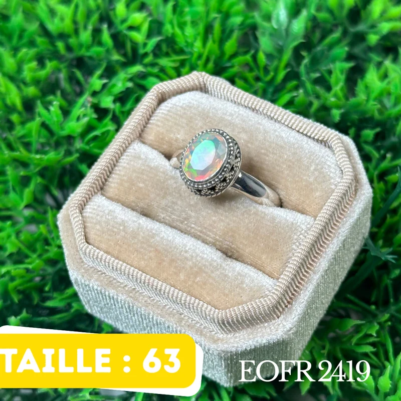 Äthiopischer Opal-Silberring #EOFR 2419