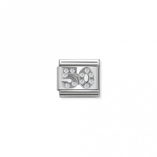 Classic Silver 50 Number Charms