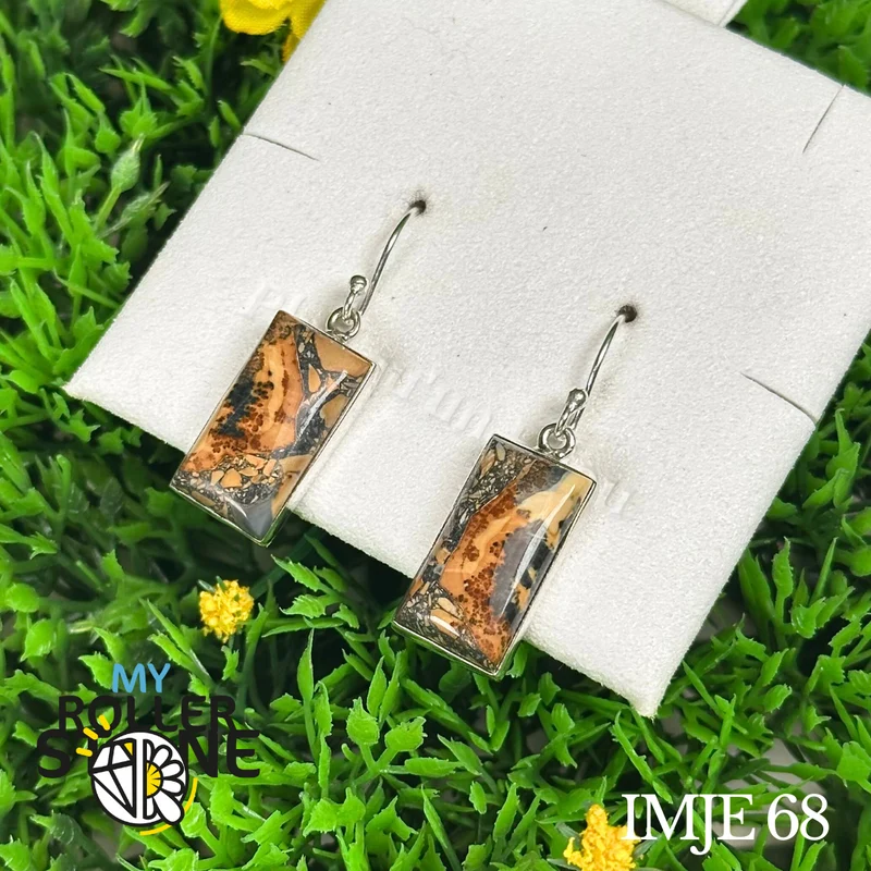 925 Silber Ohrringe Maligano Jaspis #IMJE 68