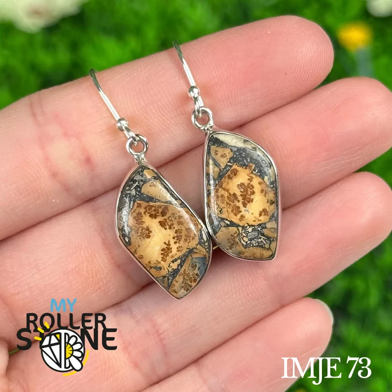 925 Silber Ohrringe Maligano Jaspis #IMJE 73