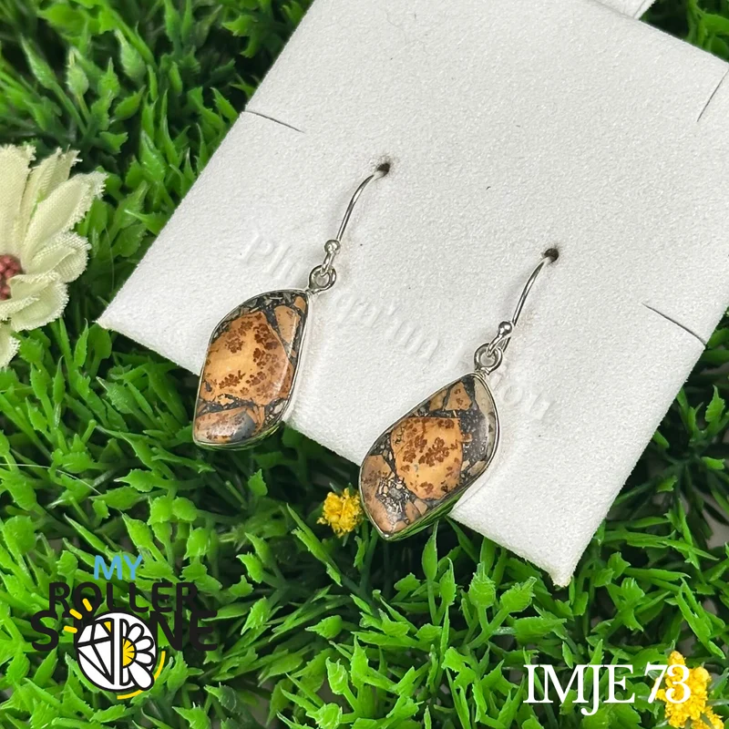 925 Silber Ohrringe Maligano Jaspis #IMJE 73