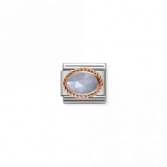 Classic Rose Gold Rich Bandaged Agate Stone Sparkly Charms
