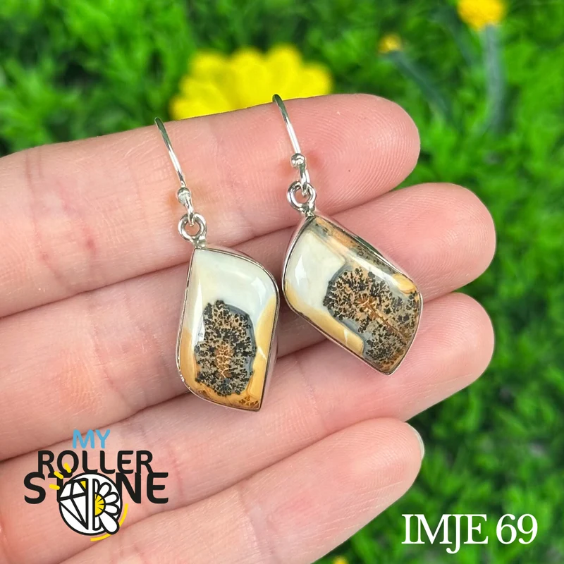 925 Silber Ohrringe Maligano Jaspis #IMJE 69