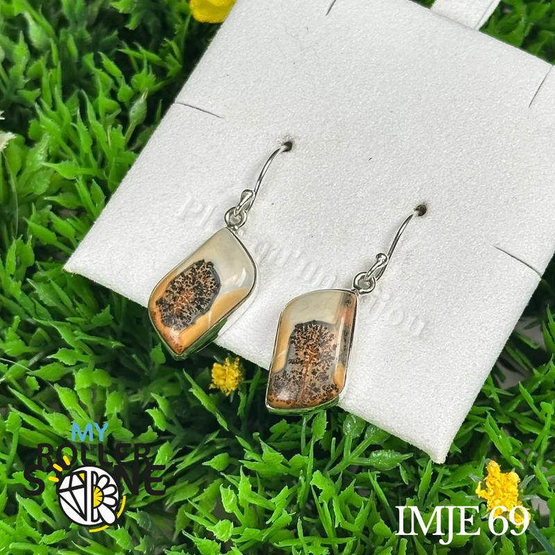 925 Silber Ohrringe Maligano Jaspis #IMJE 69