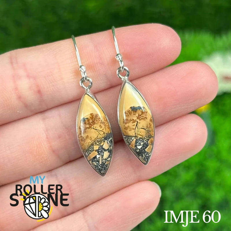 925 Silber Ohrringe Maligano Jaspis #IMJE 60