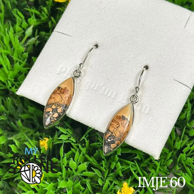 925 Silber Ohrringe Maligano Jaspis #IMJE 60