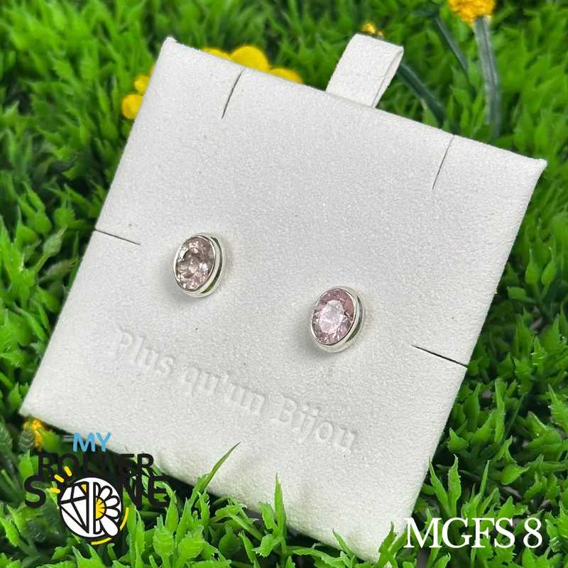 Morganit 925 Silber Ohrringe #MGFS 8