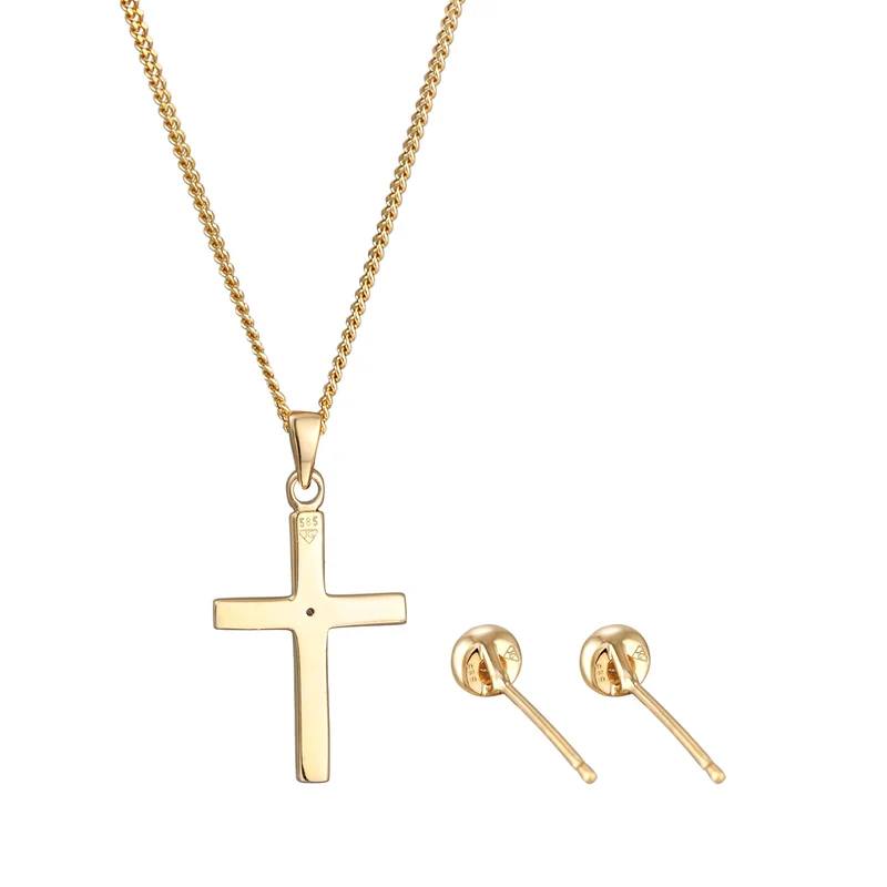 Schmuckset Kreuz | Diamant ( Weiß, 0,075 ct )
