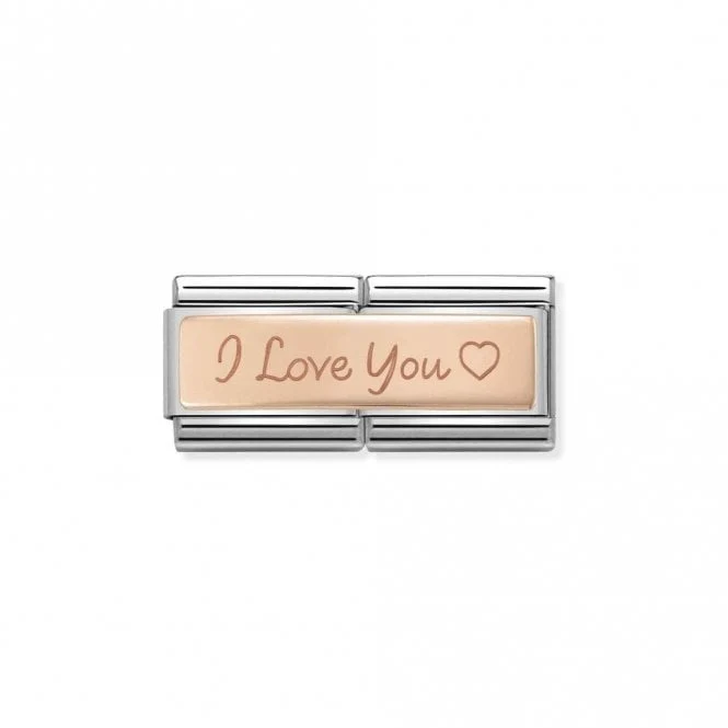 Rose Gold Double I Love You Love & Hearts Charms
