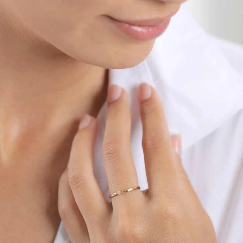 Verlobungsring | Diamant ( Weiß, 0,03 ct )