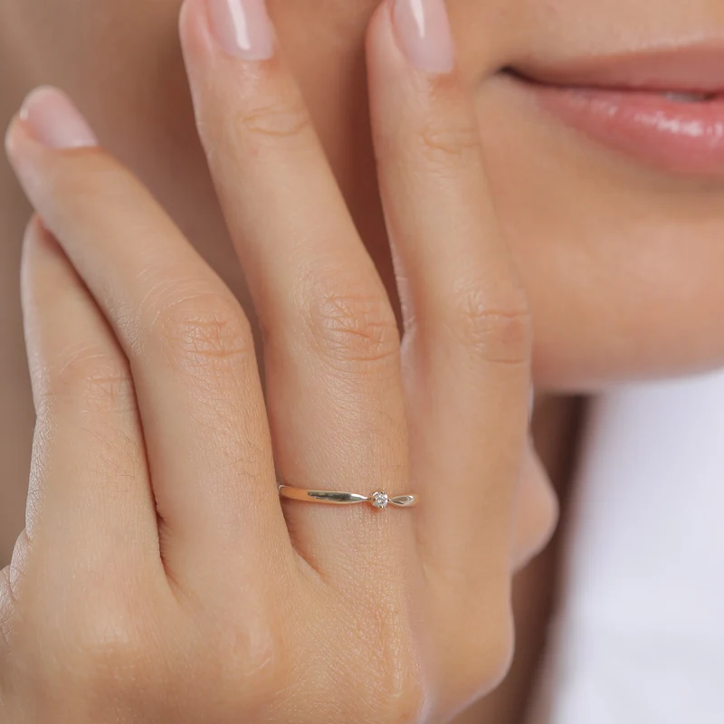 Verlobungsring | Diamant ( Weiß, 0,03 ct )