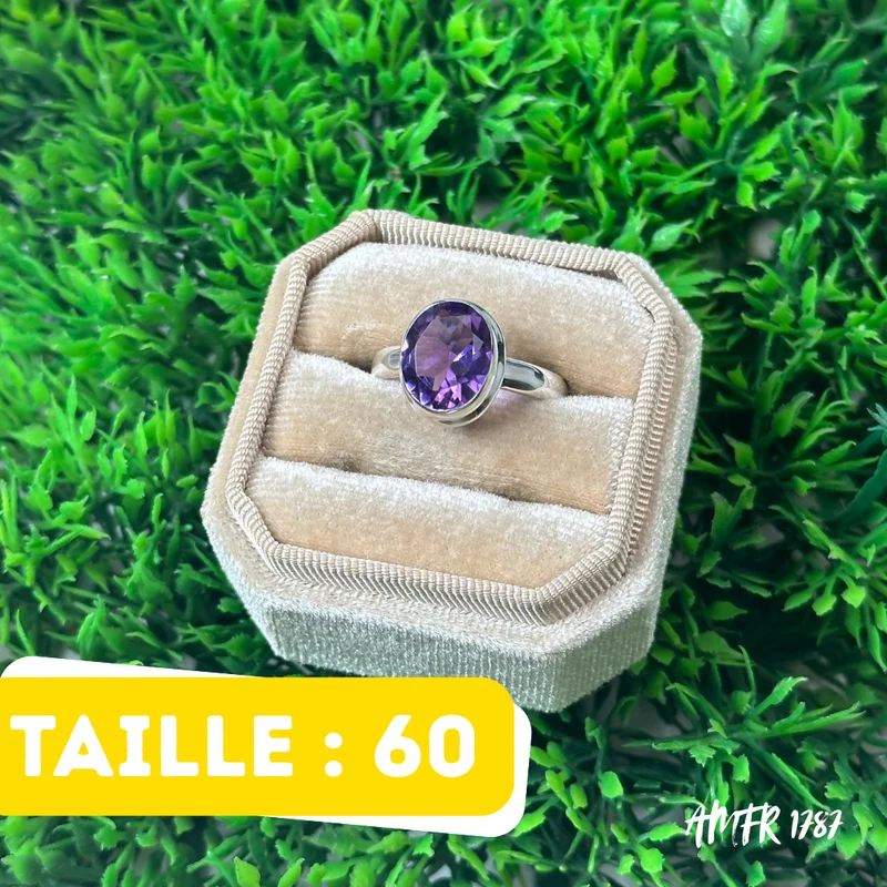 925 Silber Amethystring #AMFR 1787