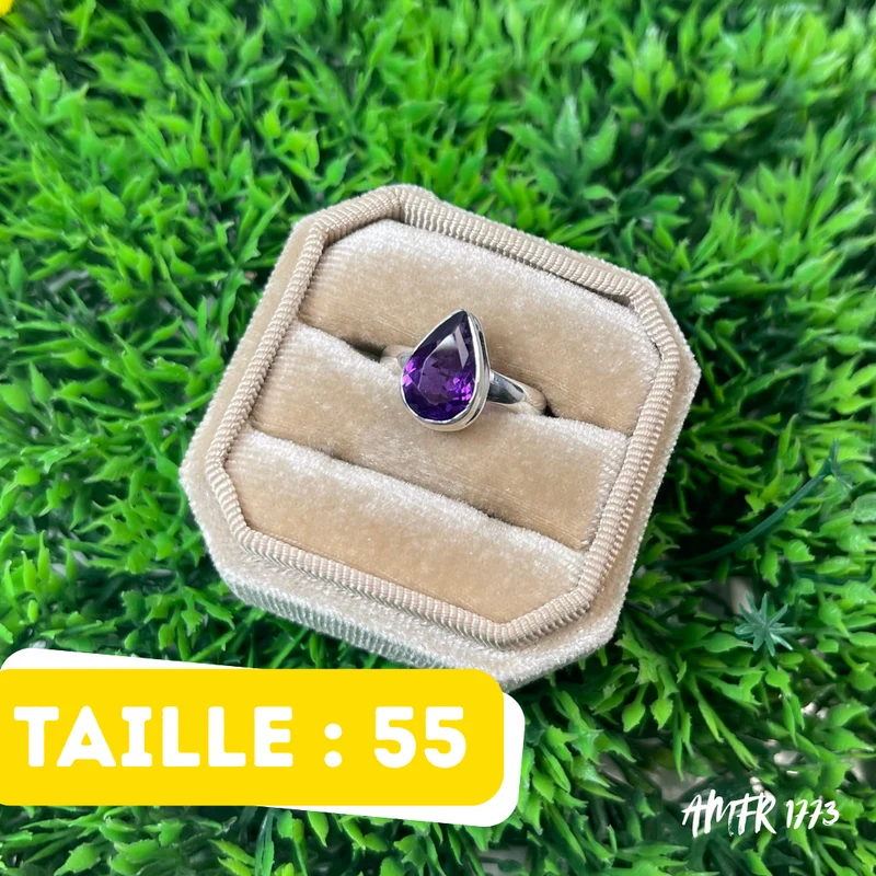 925 Silber Amethystring #AMFR 1773