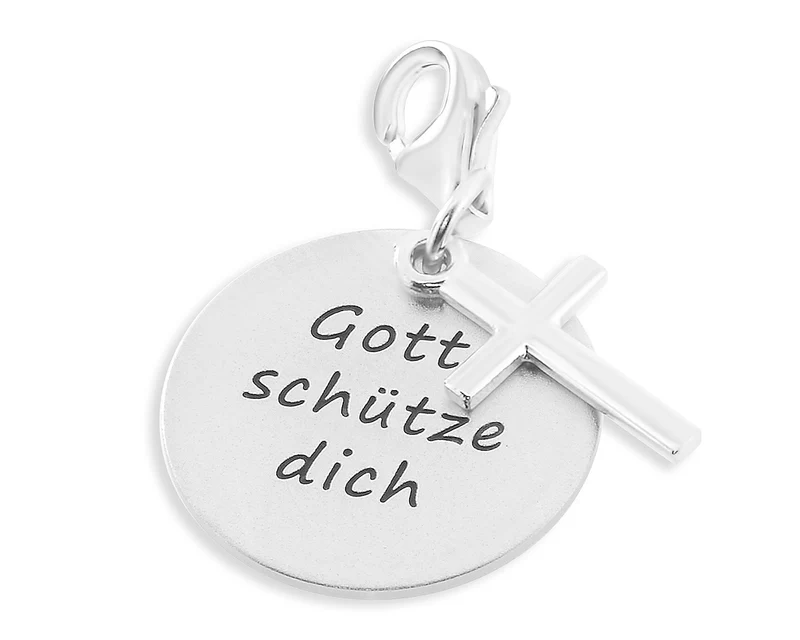 ANHÄNGER 925 SILBER CHARM MIT GRAVUR NAMENSANHÄNGER TAUFE KOMMUNION