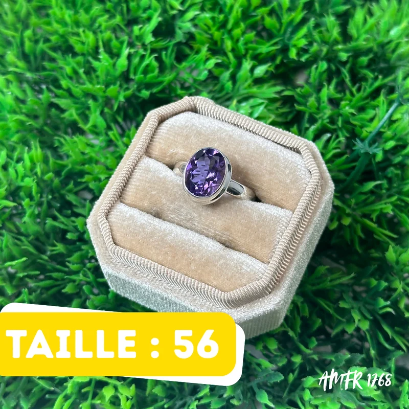 925 Silber Amethystring #AMFR 1768