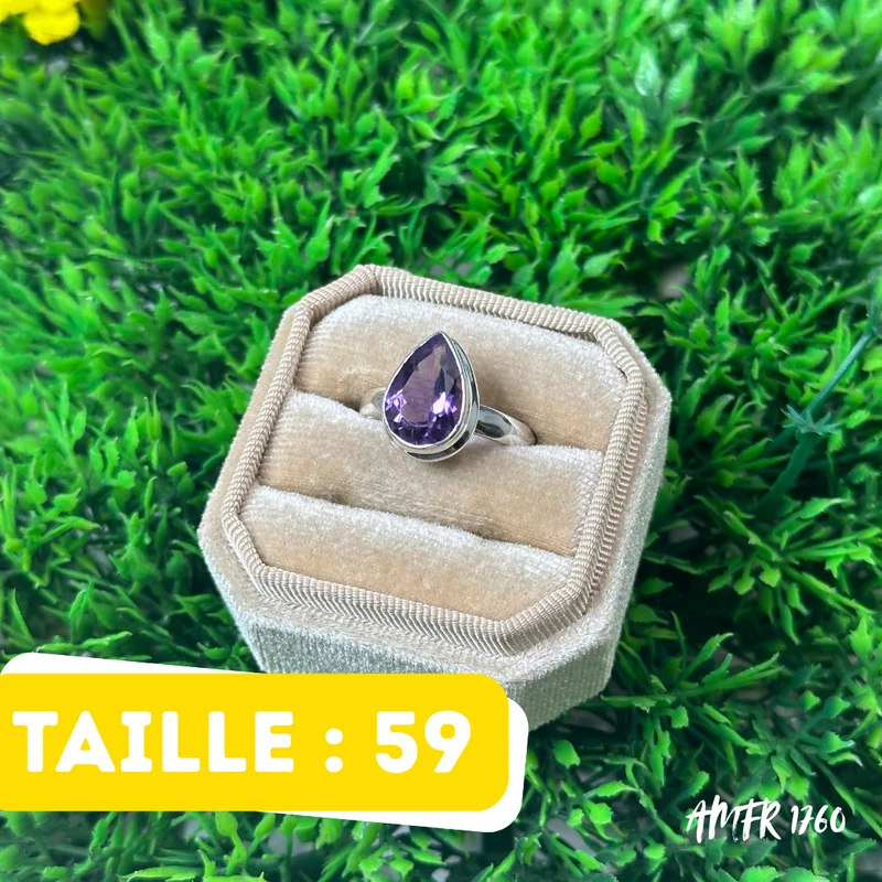 925 Silber Amethystring #AMFR 1760