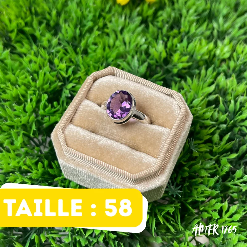 925 Silber Amethystring #AMFR 1765
