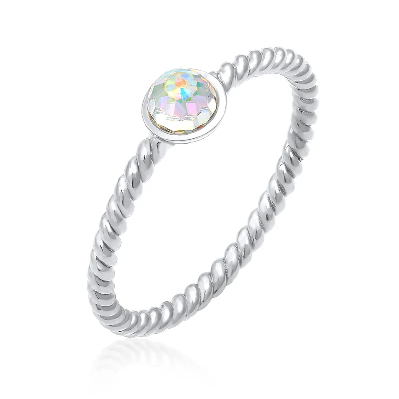 Solitär-Ring | Mit Kristallen von Swarovski® (Weiß)