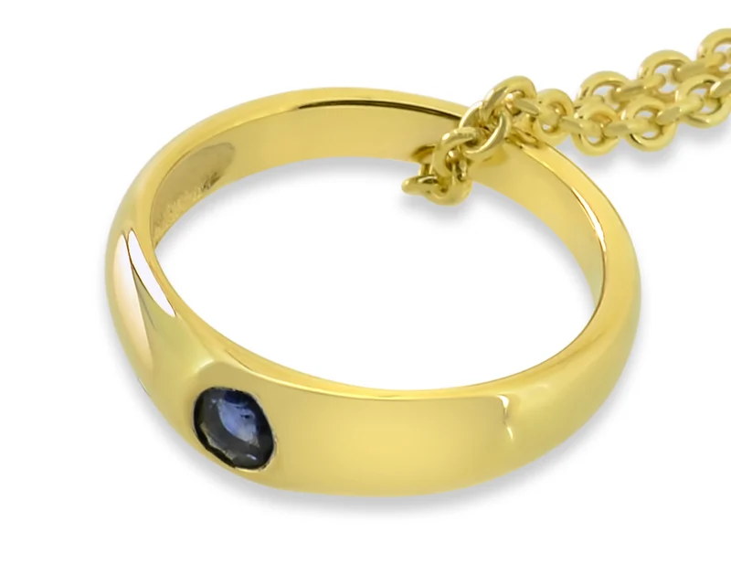 TAUFKETTE MIT TAUFRING, ZIRKONIA WEISS, TAUFSCHMUCK, KINDERSCHMUCK, 333er GOLD