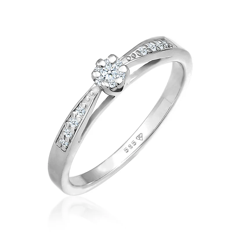 Verlobungsring | Diamant ( Weiß, 0,085 ct )