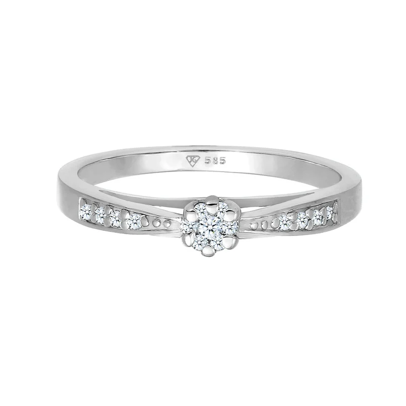 Verlobungsring | Diamant ( Weiß, 0,085 ct )