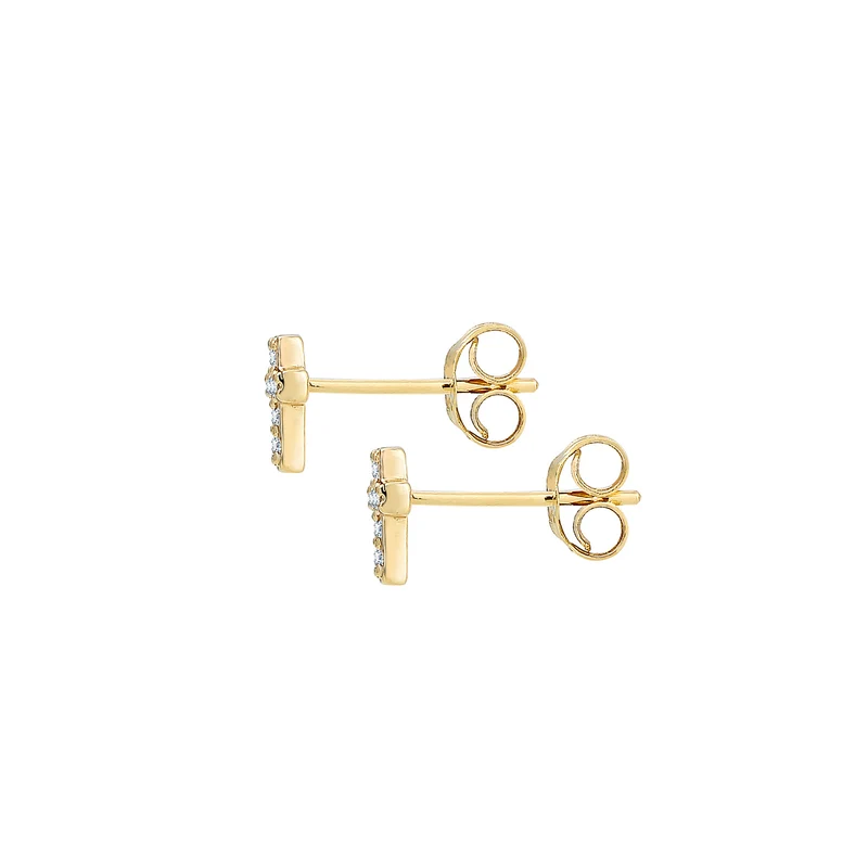 Ohrstecker Kreuz | Diamant ( Weiß, 0,06 ct )