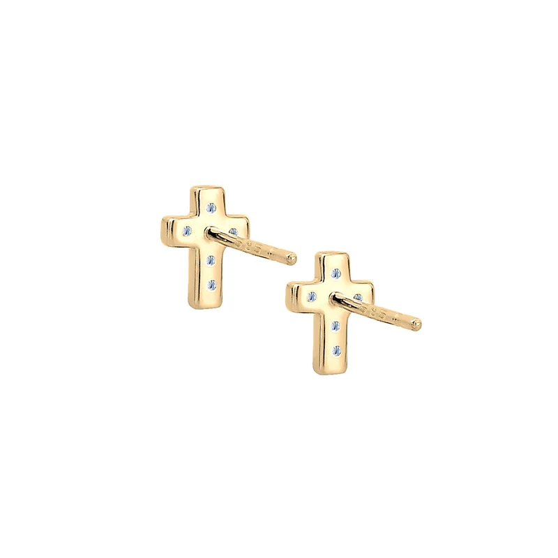 Ohrstecker Kreuz | Diamant ( Weiß, 0,06 ct )