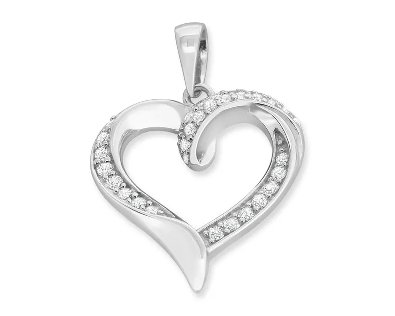 SILBER ANHÄNGER HERZ, TAUFGESCHENK, DESIGNER SCHMUCK, KETTENANHÄNGER HERZ