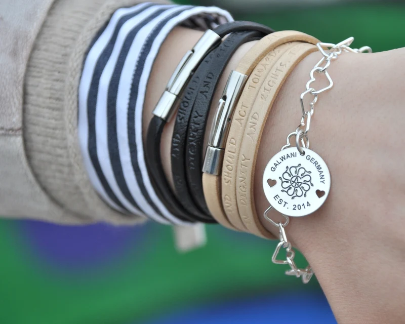 DAMENARMBAND ROSÈGOLD, HERZARMBAND, DESIGNER SCHMUCK GALWANI ARMBAND