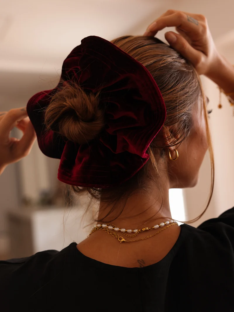Luxe Velvet Red Scrunchie
